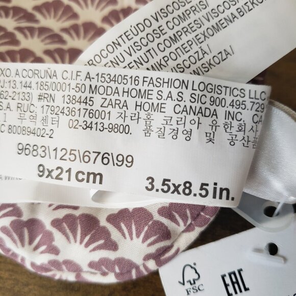 Beautiful Natural Botanical pink cream white purple print reversible sleep mask - Picture 7 of 10